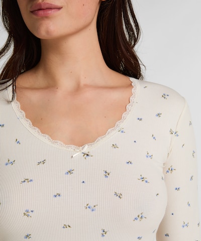 Hunkemöller Pajama Shirt in Blue / Pastel blue / Olive / White, Item view