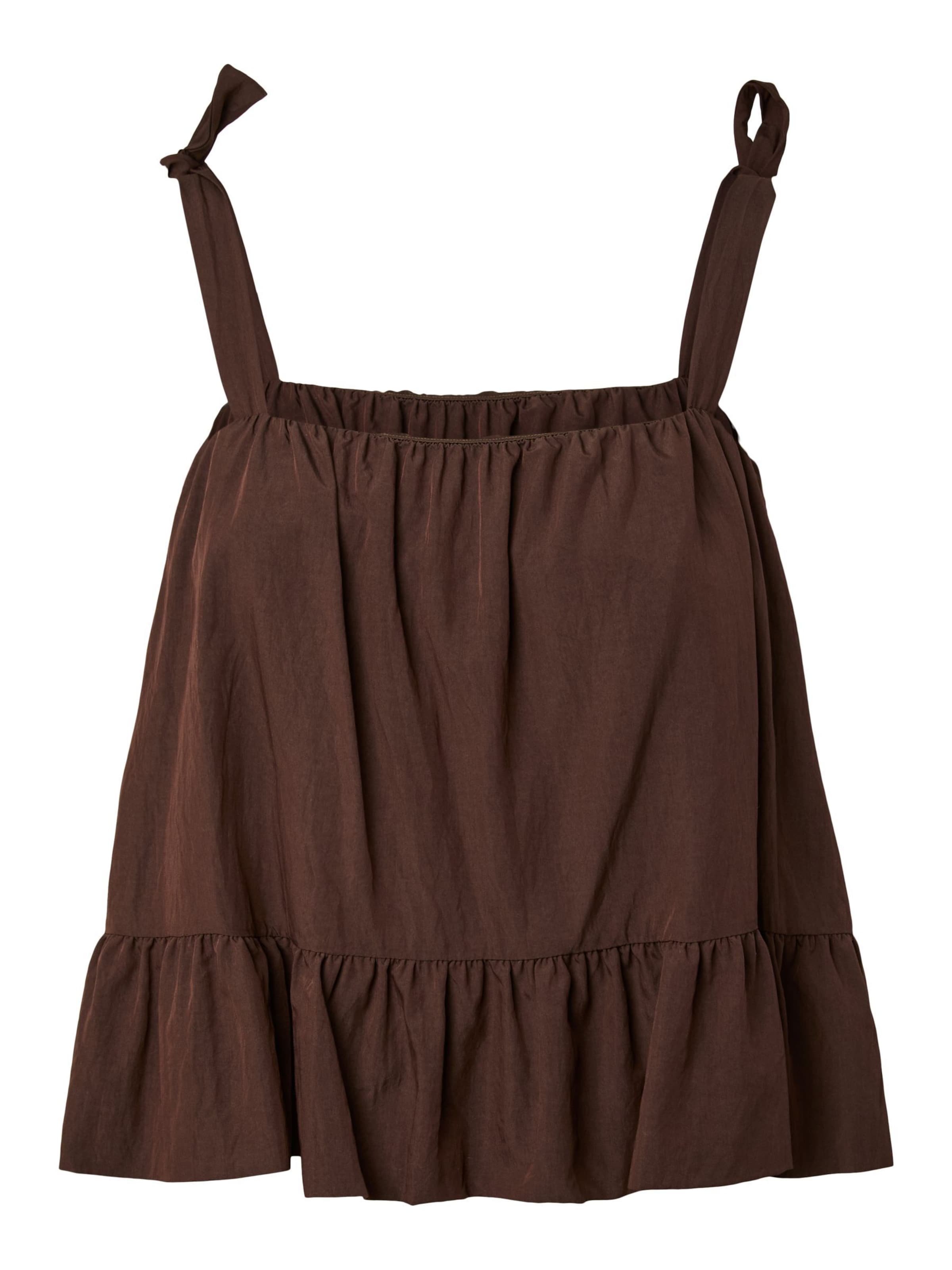 PIECES Top in Braun: Vorderseite