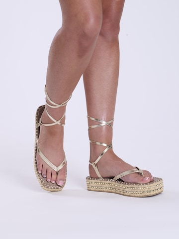 South Beach Sandaal in Goud