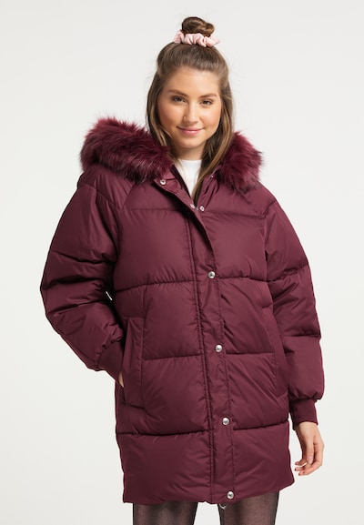 MYMO Winter Coat in Bordeaux, View model