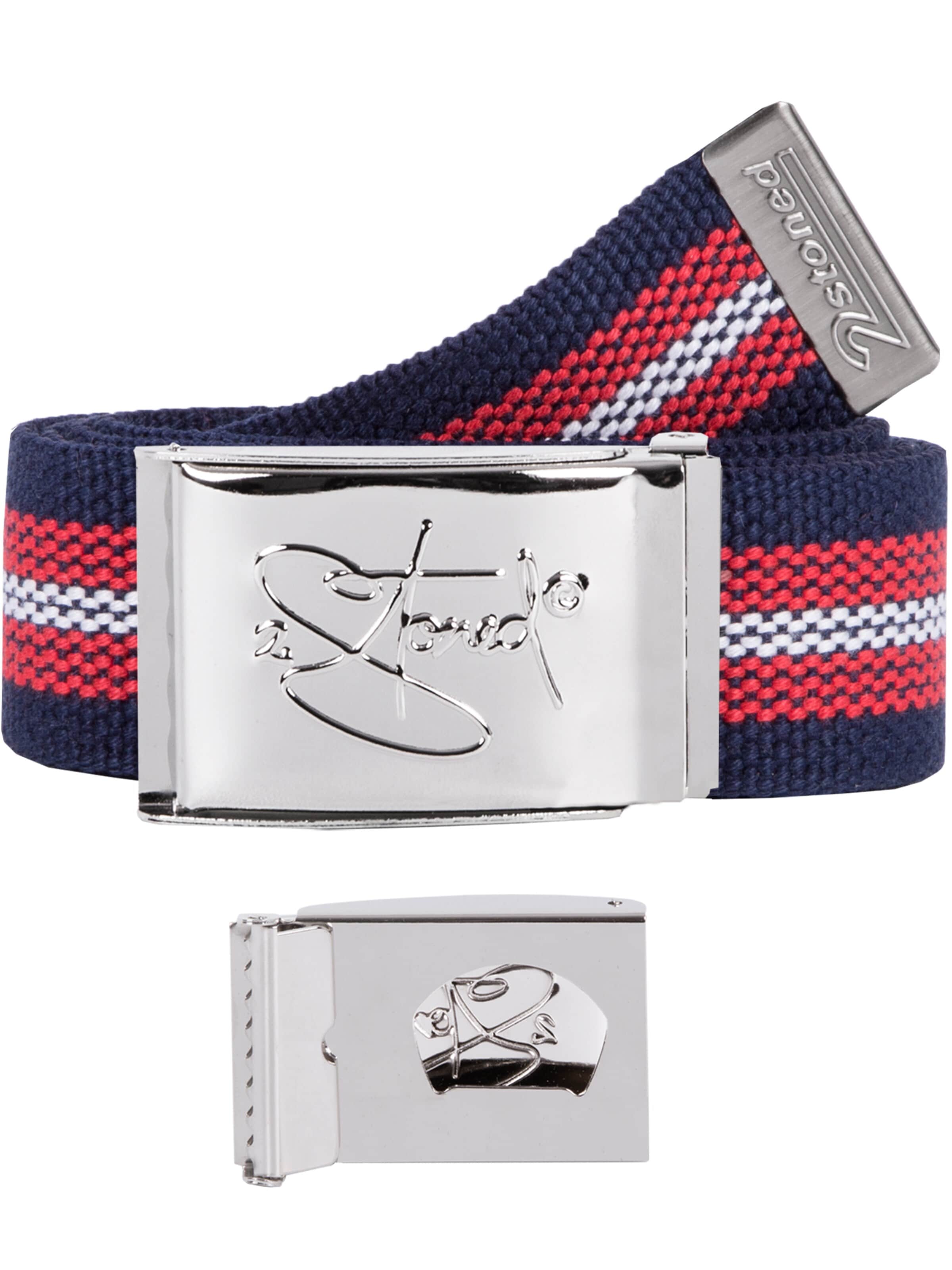 2Stoned Belt 'Classic Chrom Bottle-Opener' in Blue: front
