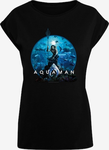 ABSOLUTE CULT Shirt 'Aquaman - Circle Poster' in Zwart: voorkant