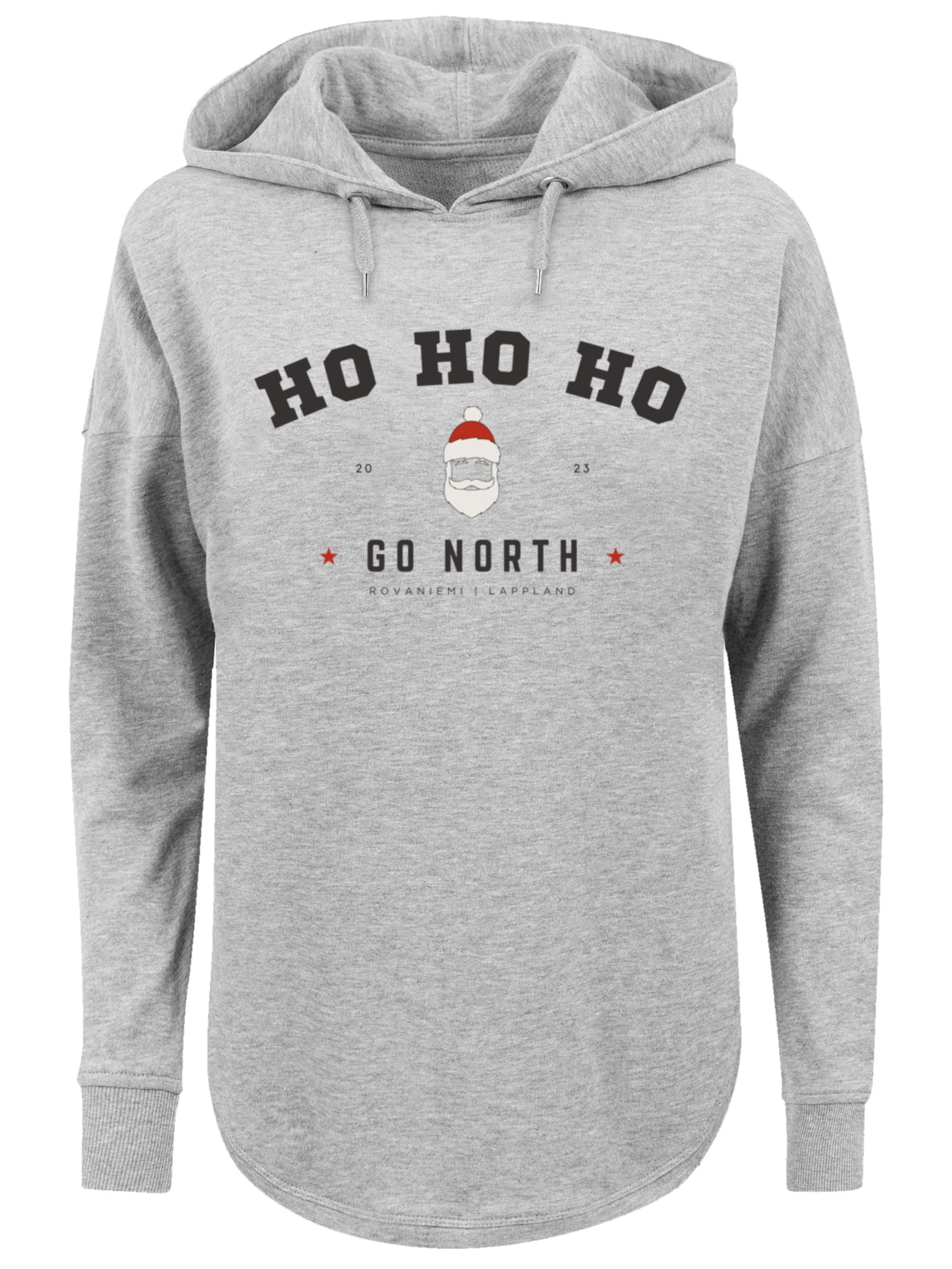 F4NT4STIC Sweatshirt 'Ho Ho Ho Santa Claus Weihnachten' in grau / rot / schwarz / weiß, Produktansicht