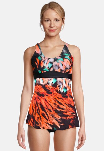 BECO the world of aquasports Bustier Tankini 'Feathers' in Schwarz: Vorderseite