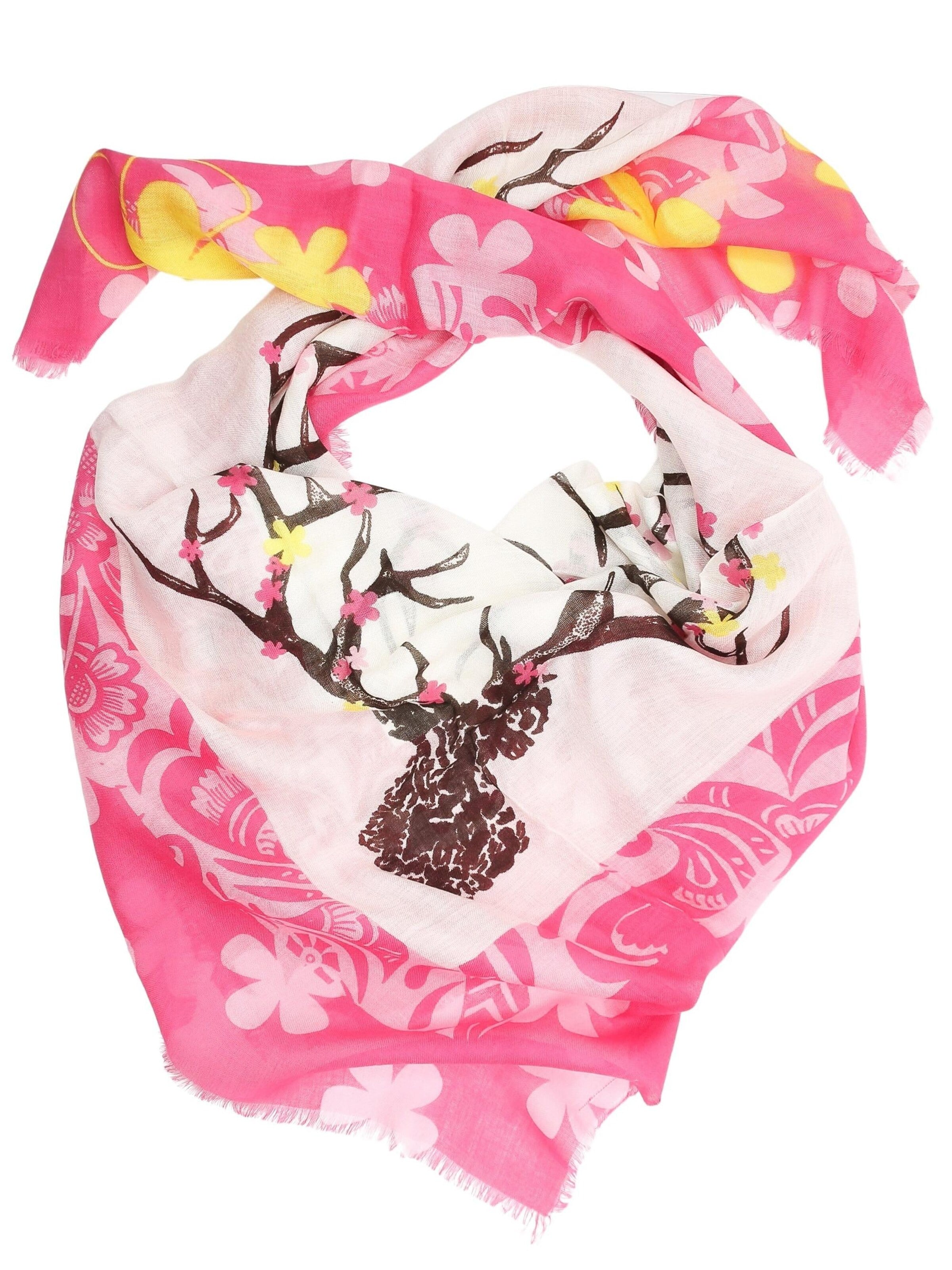 Allgäu Rebell Schal 'Hirsch'‌‌ in Pink: Vorderseite