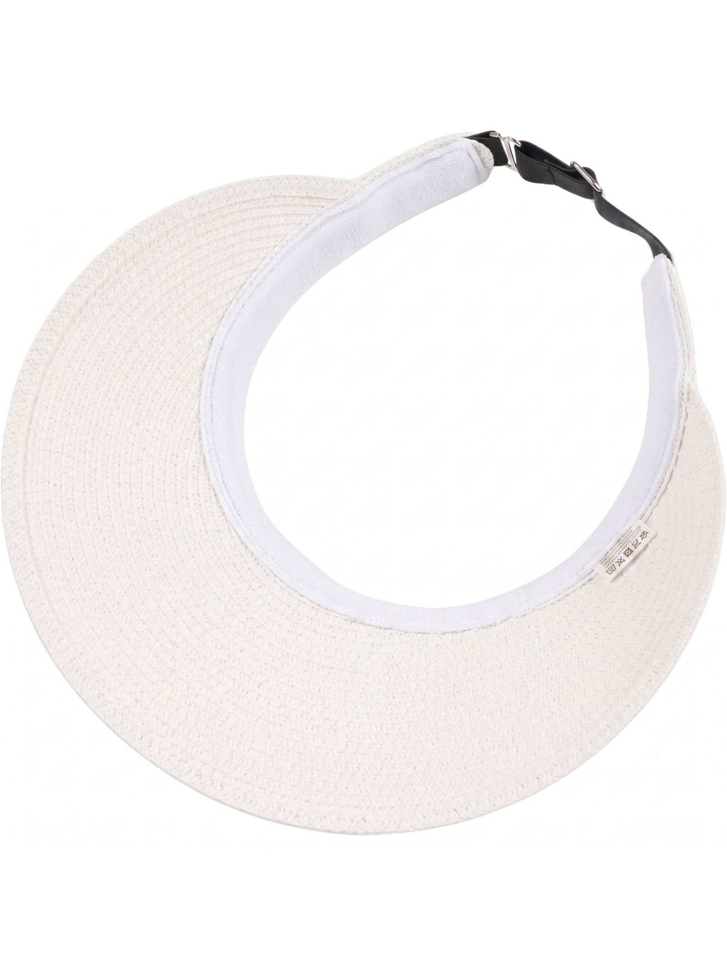 styleBREAKER Cap 'Papierstroh Visor Cap Einfarbig' in White