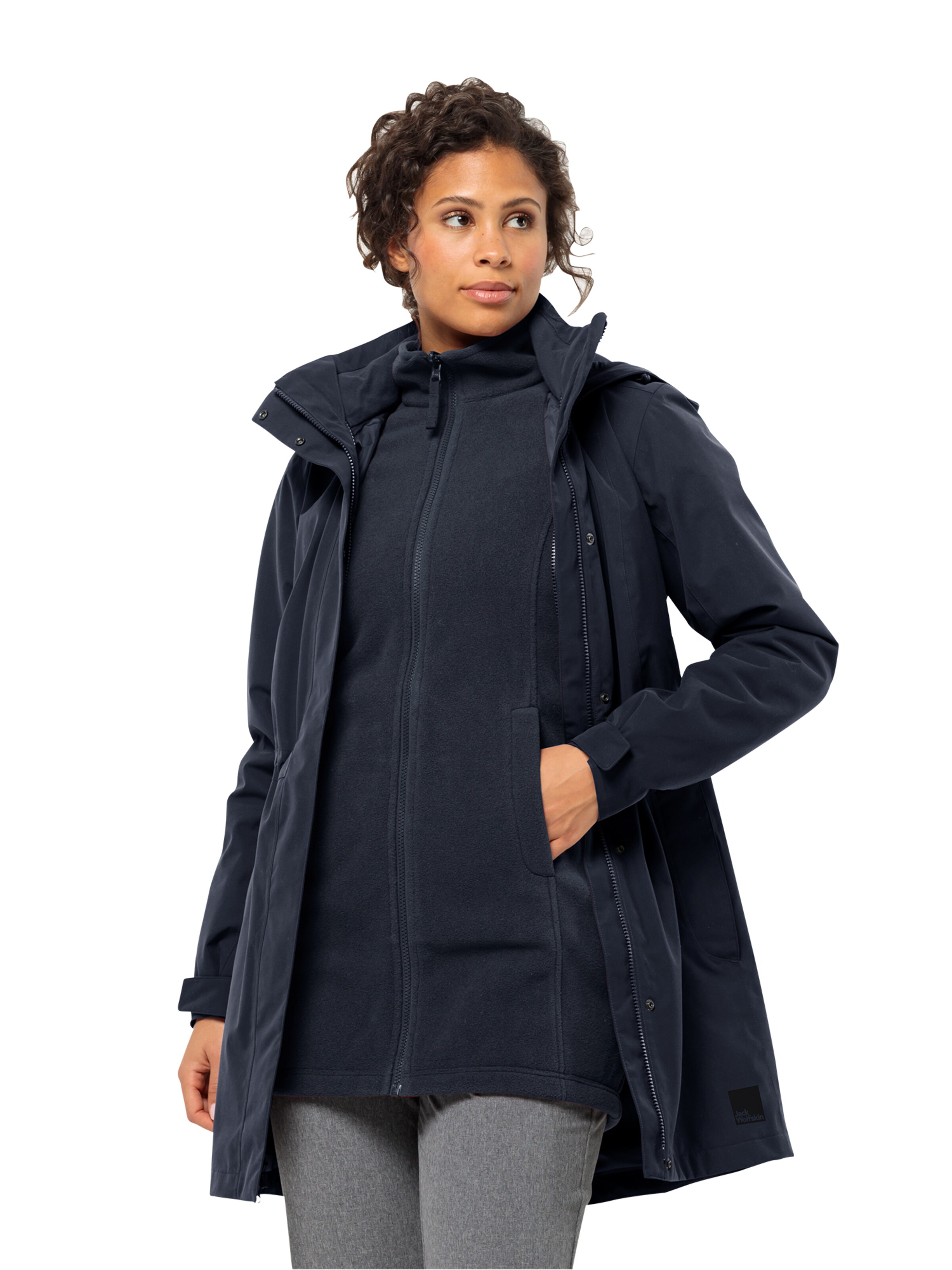 JACK WOLFSKIN Outdoormantel 'Ottawa' in Blauw: voorkant