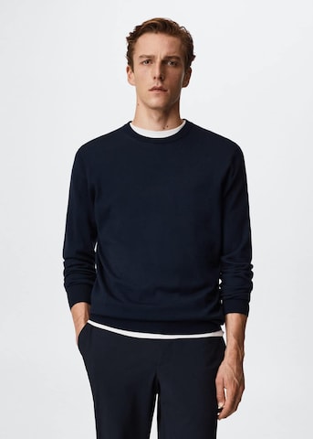 Pull-over 'Willy' MANGO MAN en bleu : devant