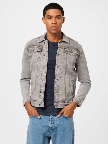 Coupe regular Veste mi-saison 'Kash' Denim Project en gris : devant