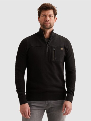 PME Legend Sweater 'Pullover with half zipper' in Black: front