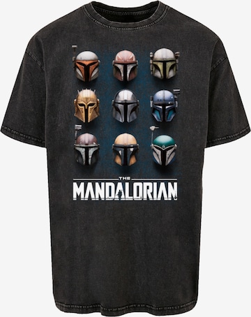 T-Shirt 'Star Wars The Mandalorian Helmets' F4NT4STIC en noir : devant