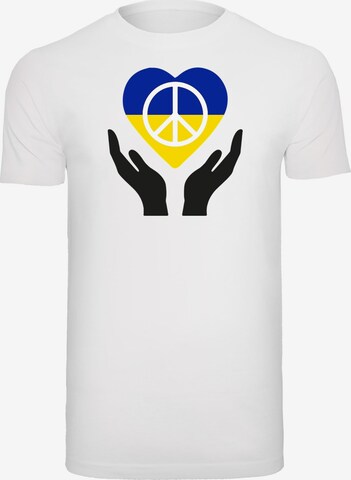 T-Shirt 'Peace - Hand Peace Heart' Merchcode en blanc : devant