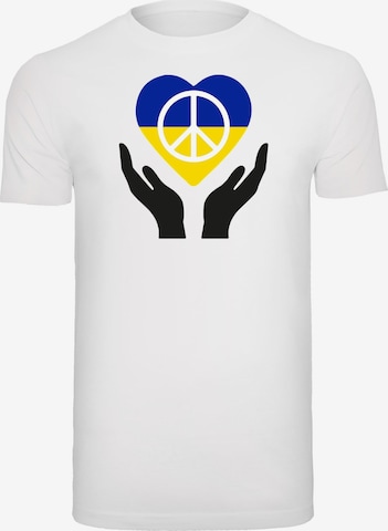 T-Shirt 'Peace - Hand Peace Heart' Merchcode en blanc : devant