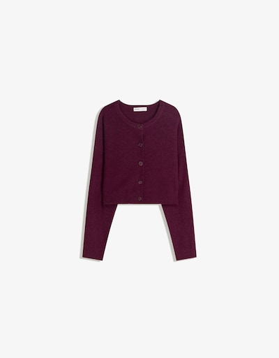 Bershka Strickjacke in weinrot, Produktansicht