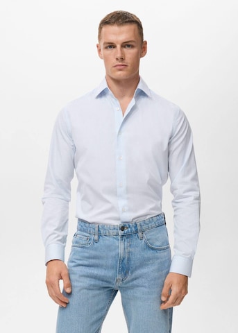 MANGO MAN Button Up Shirt 'Vecchia1' in Blue: front