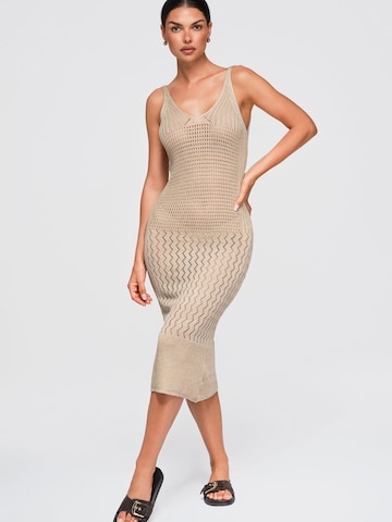 Ombre Knit dress in Beige: front