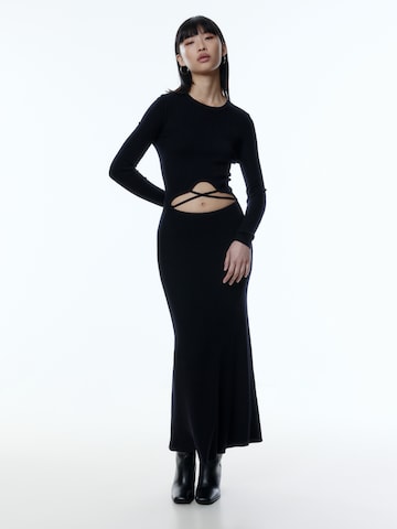 EDITED Knitted dress 'Invana' in Black: front