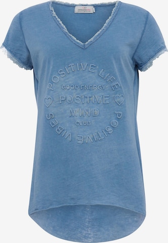 T-shirt 'Positive Mind' Zwillingsherz en bleu : devant