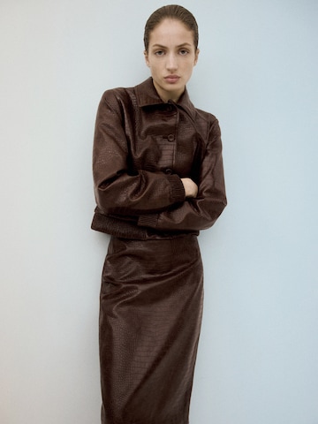 MANGO Övergångsjacka 'DUNDEE' i brun: framsida