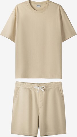 Tuta da jogging di Bershka in beige: frontale