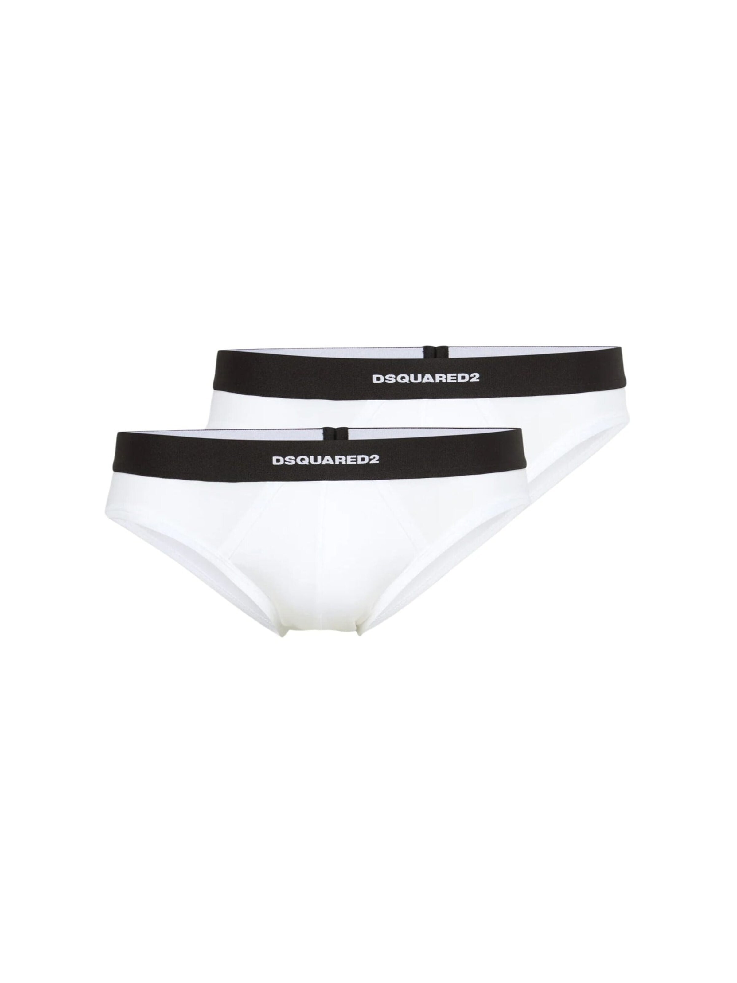 Slip 'Pack of 2 white briefs' di DSQUARED2 in bianco: frontale
