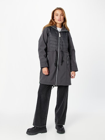 Soccx Between-Seasons Coat in Grey: front