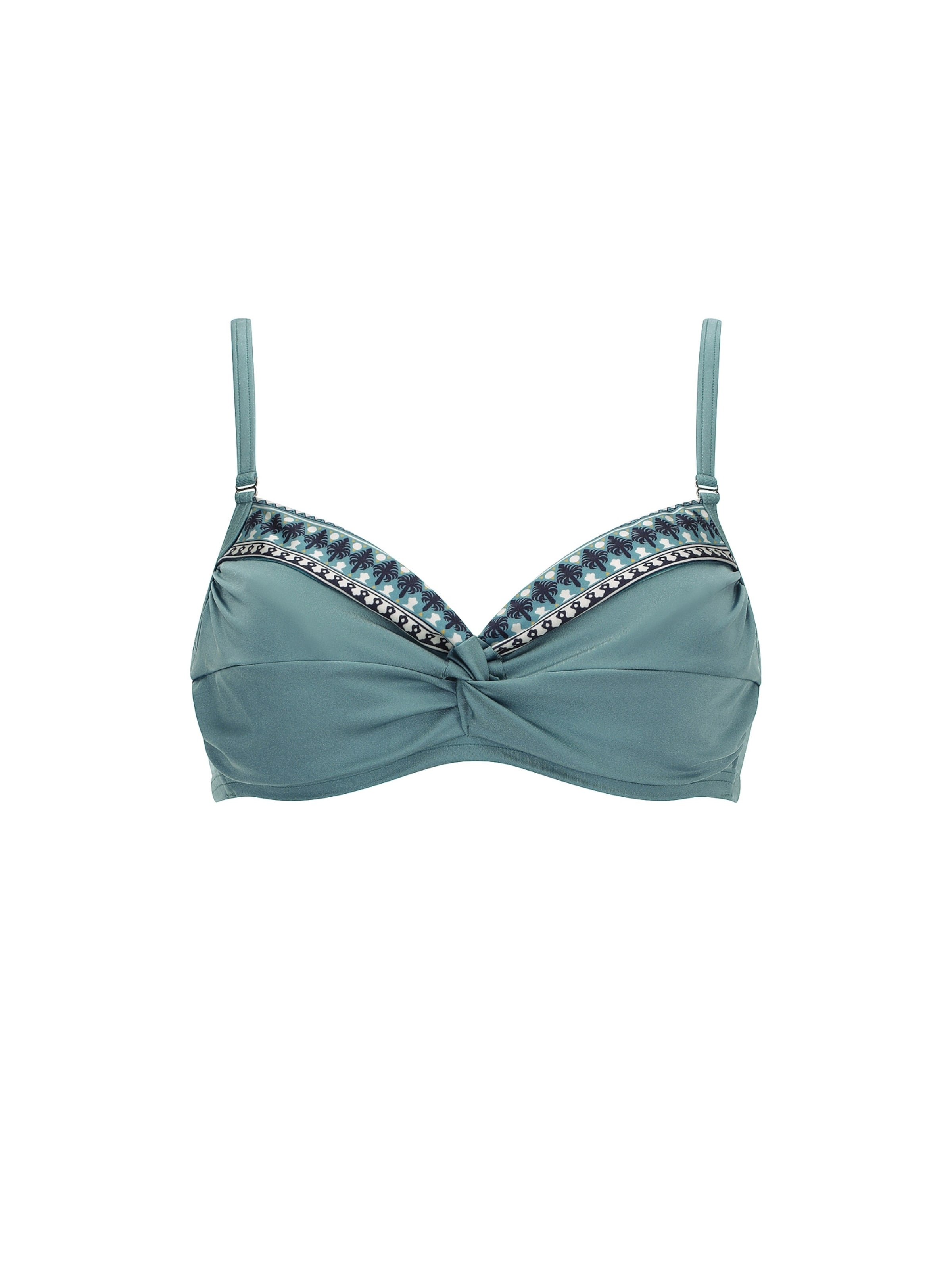OLYMPIA T-shirt Bikini Top 'Ethno Glow' in Green: front