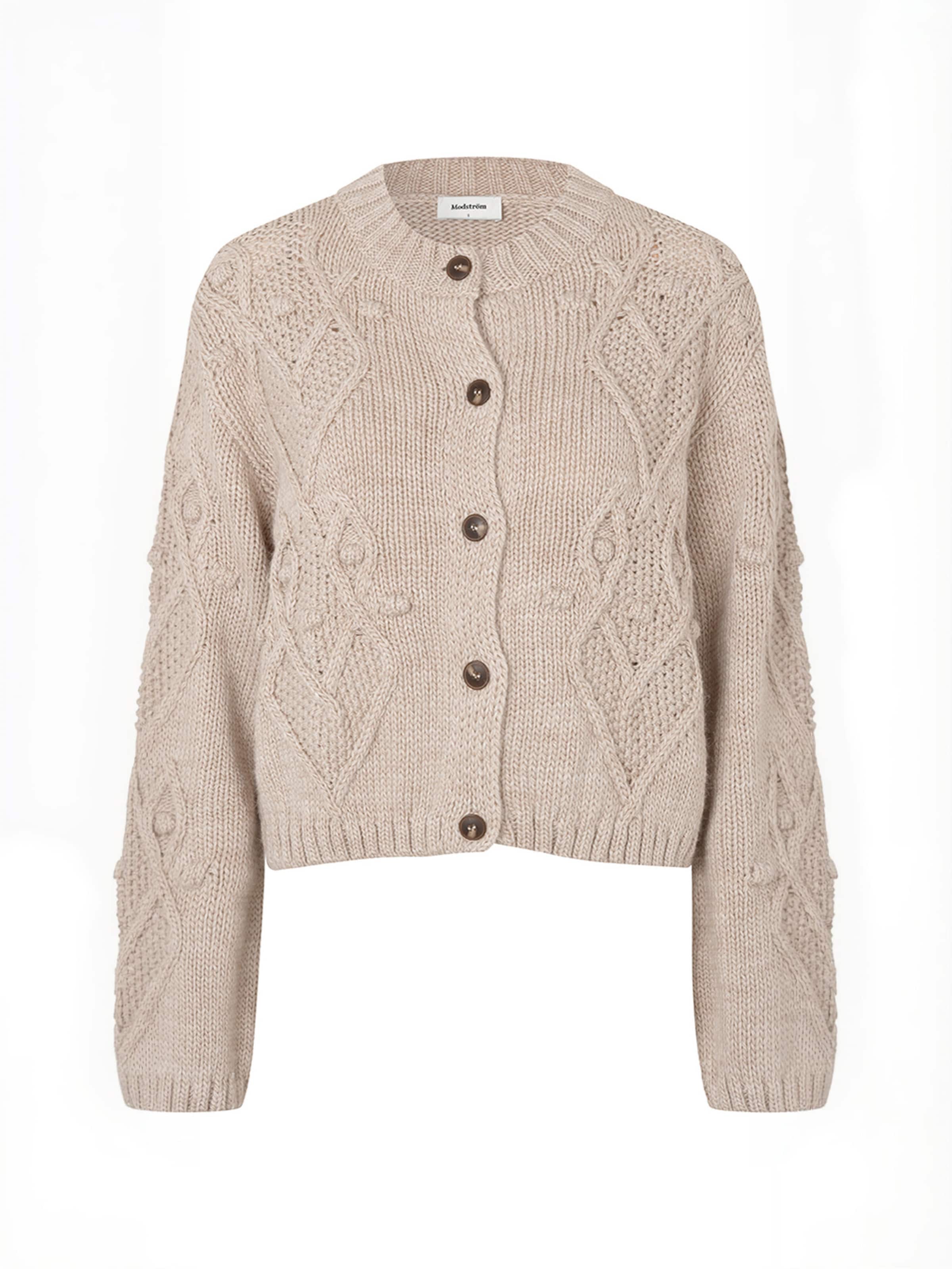 modström Cardigan ' Dahliamd ' in Beige: Vorderseite
