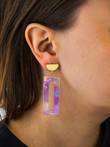 Fräulein Wunder - Brincos 'Acetat Akane' em roxo