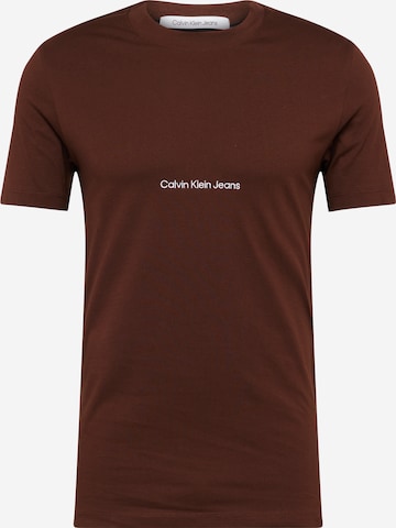 T-Shirt Calvin Klein Jeans en marron : devant