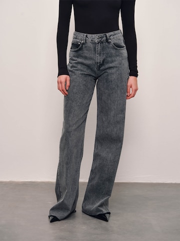 RÆRE by Lorena Rae Wide leg Jeans i grå: framsida