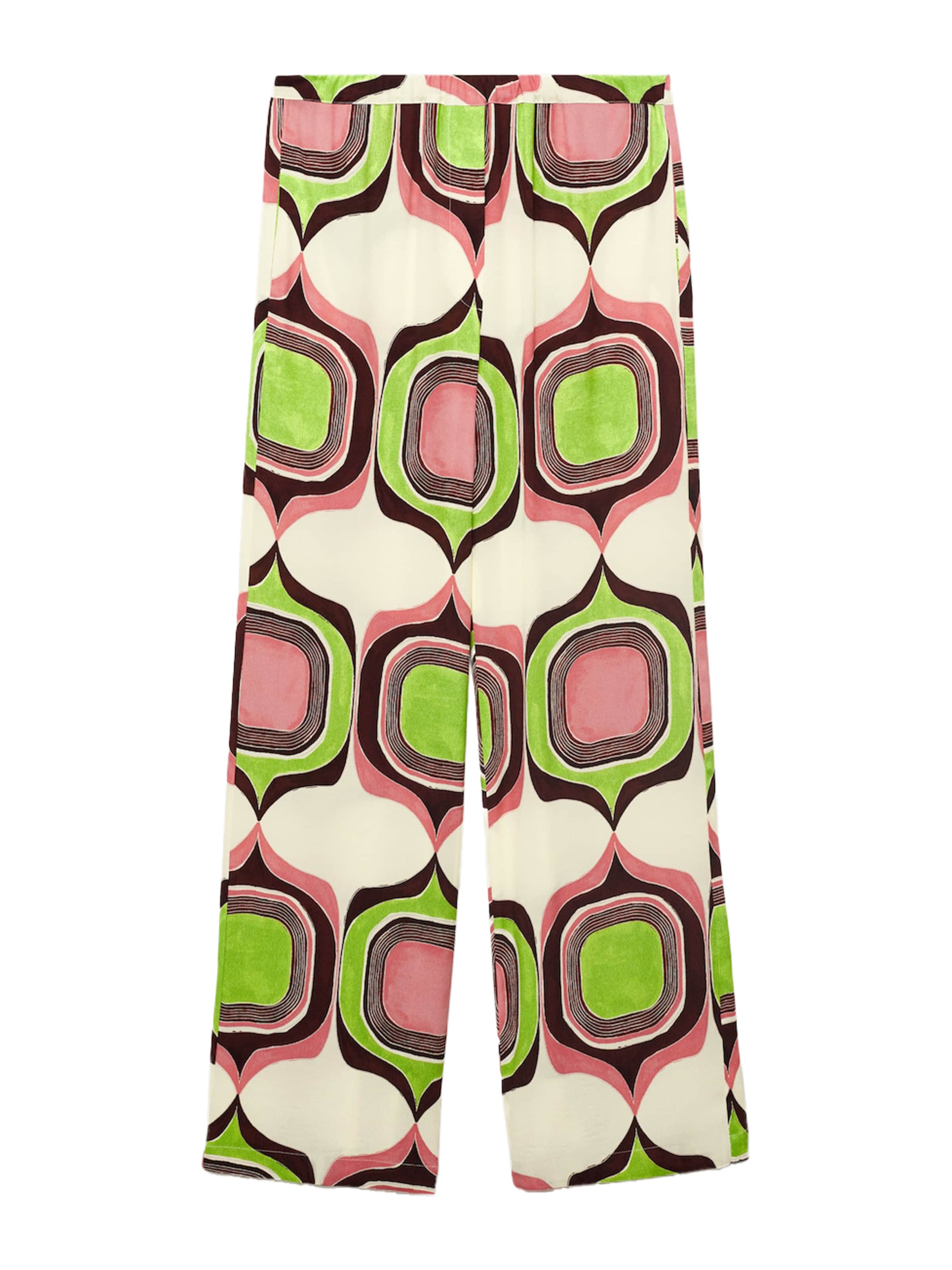 MANGO Loosefit Bukser i beige: forside