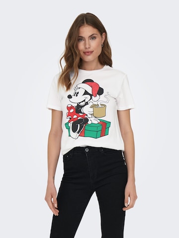 ONLY T-Shirt 'DISNEY CHRISTMAS' in Weiß: predná strana