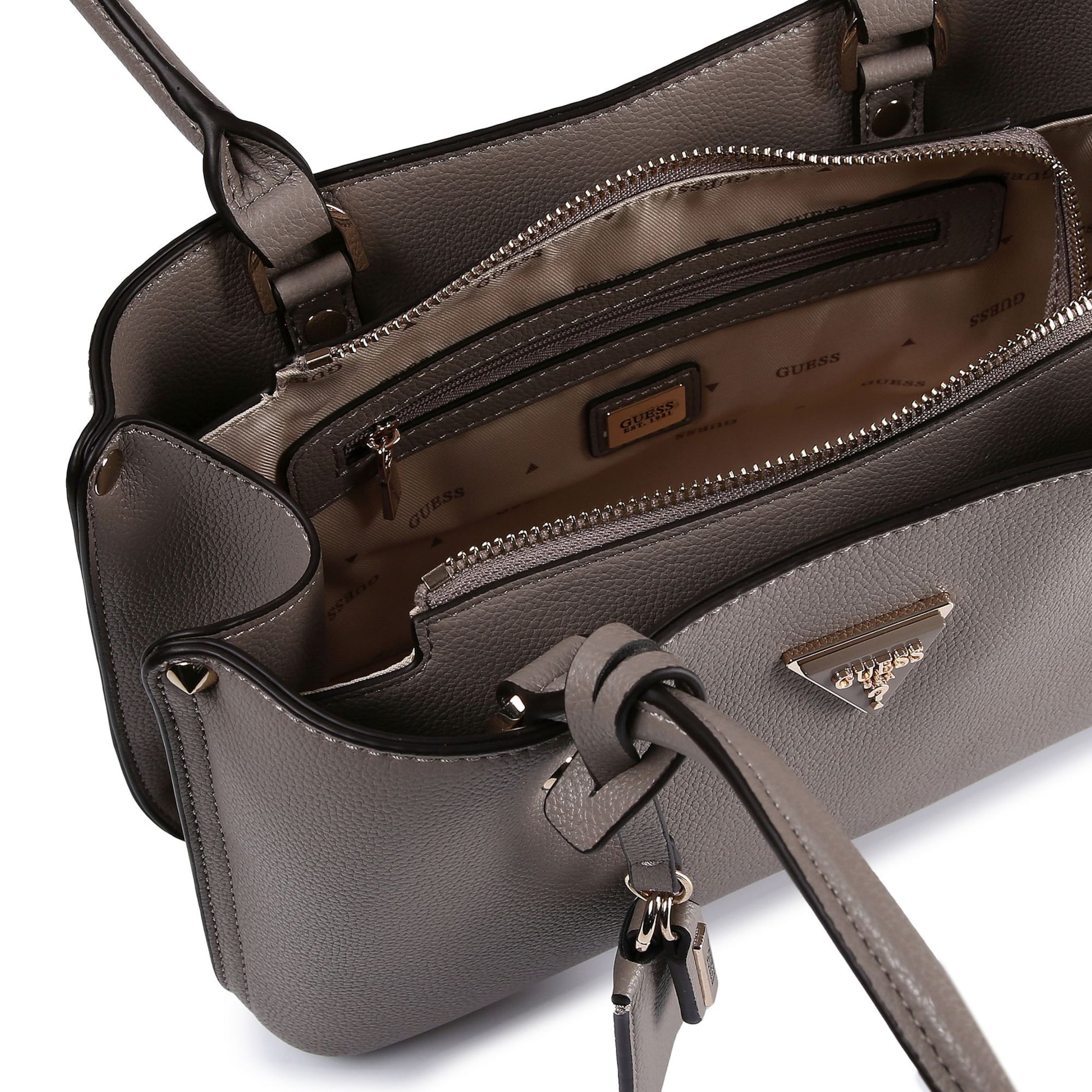GUESS Schultertasche 'Meridian II' in Grau