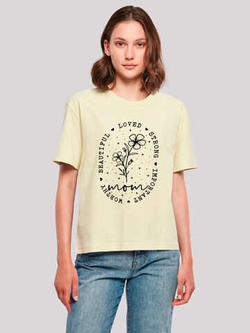 F4NT4STIC Shirt 'Mothers Day Black Art Print for Mom Best Mom Ever' in Yellow: front