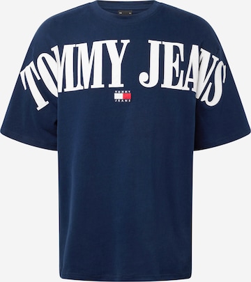 Tommy Jeans Тениска в синьо: отпред