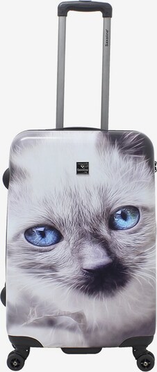 Saxoline Trolley 'White Cat' in blau / grau / schwarz / weiß, Produktansicht