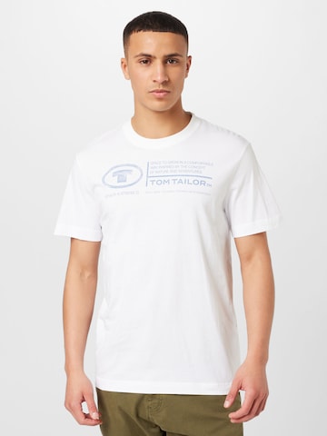 T-Shirt TOM TAILOR en blanc : devant