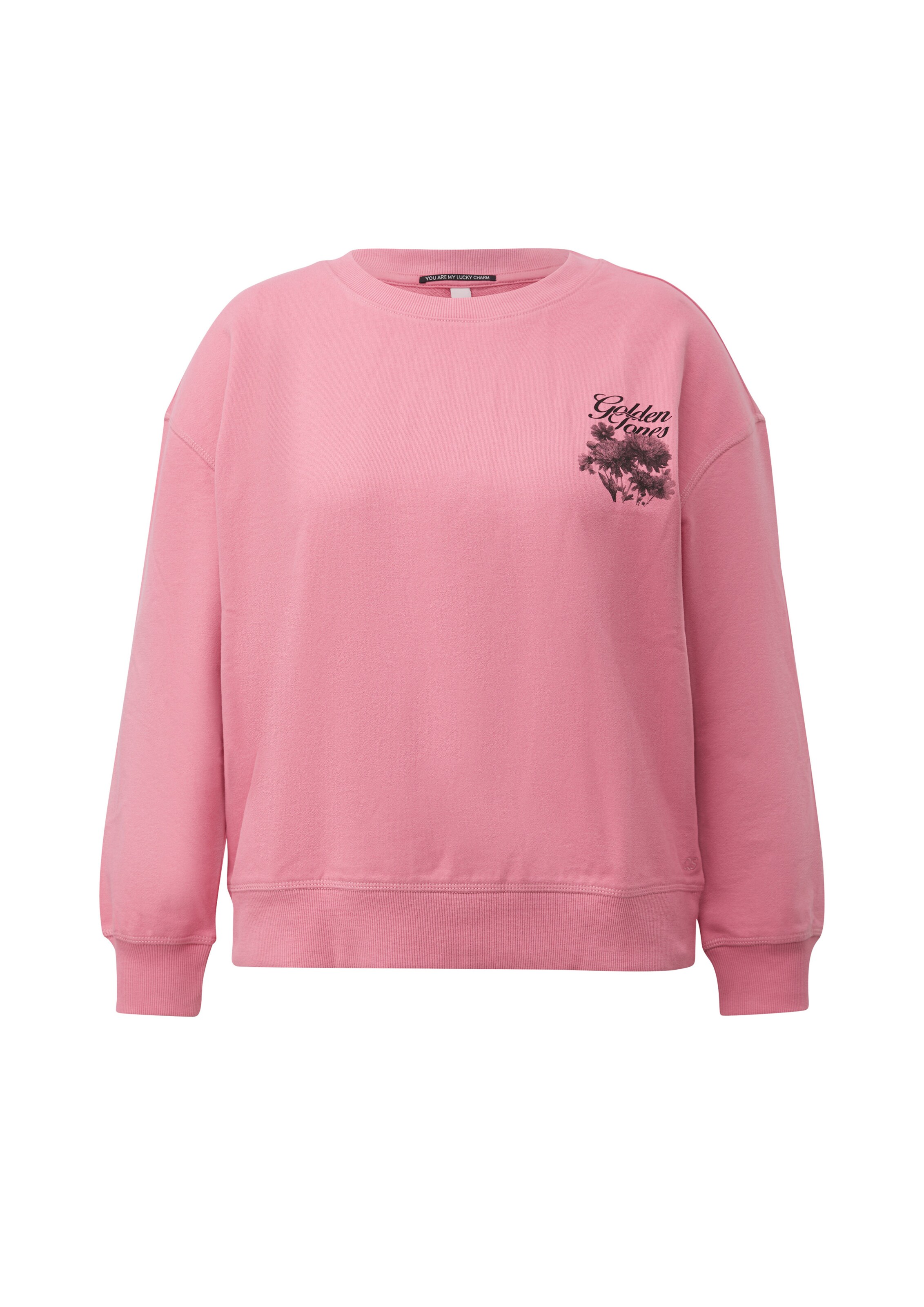 Sweat-shirt QS en rose : devant
