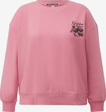 Sweat-shirt QS en rose : devant