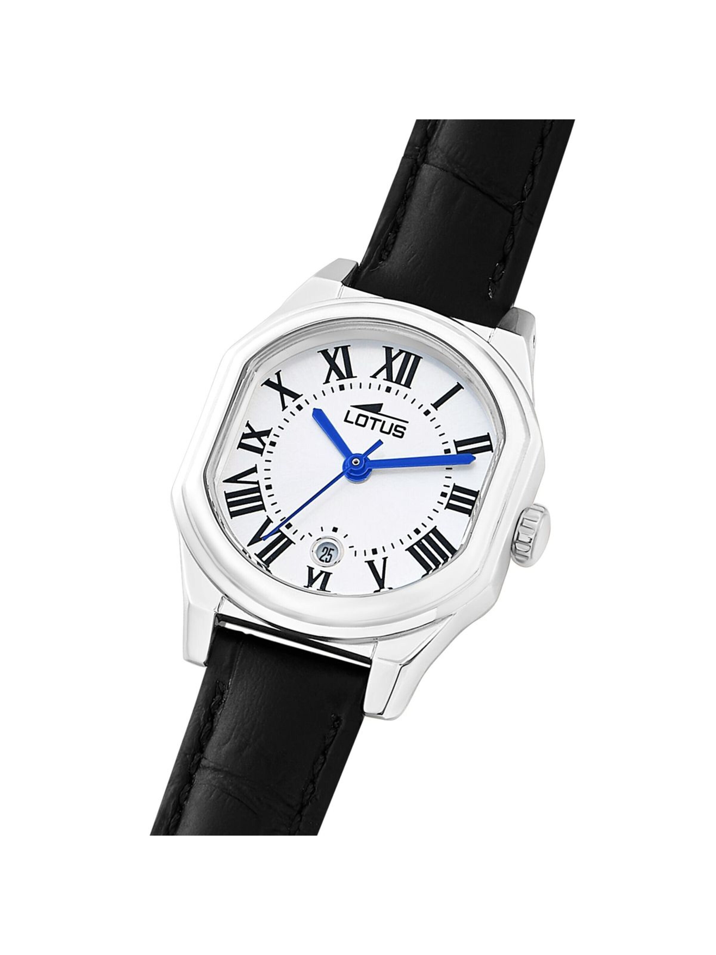 Montre à affichage analogique Lotus en argent