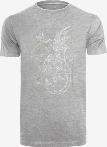 T-Shirt 'Harry Potter Dragon Line Art' F4NT4STIC en gris : devant