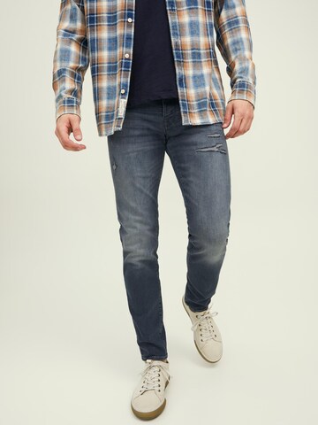 JACK & JONES - Skinny Calças de ganga 'Glenn' em cinzento: frente