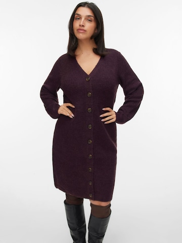 Vero Moda Curve Gebreide jurk 'VMCLEFILE' in Rood: voorkant