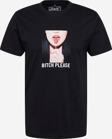 melns Mister Tee T-Krekls 'Bitch Please': no priekšpuses