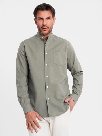 Ombre Regular fit Button Up Shirt in Green: front