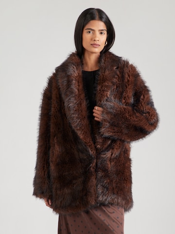 TOPSHOP Zimní kabát – hnědá: přední strana