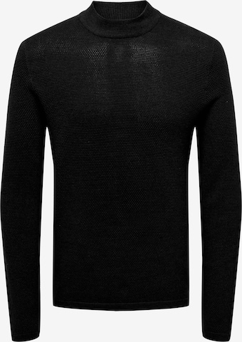 Only & Sons Sweater in Black: front