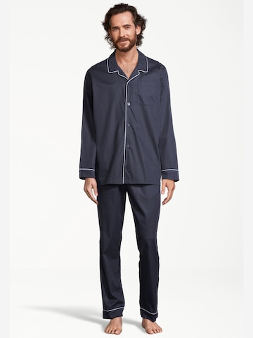 SEIDENSTICKER Pyjama lang 'Web' in Blau