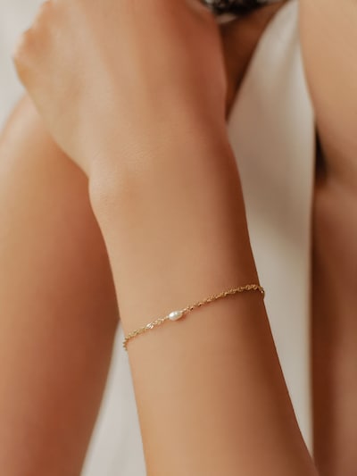 Hey Happiness Pulsera 'Perlenzauber' en 16 cm en oro, Vista del producto